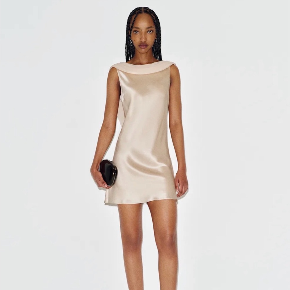 Reformation Jonelle Silk Dress in Almond